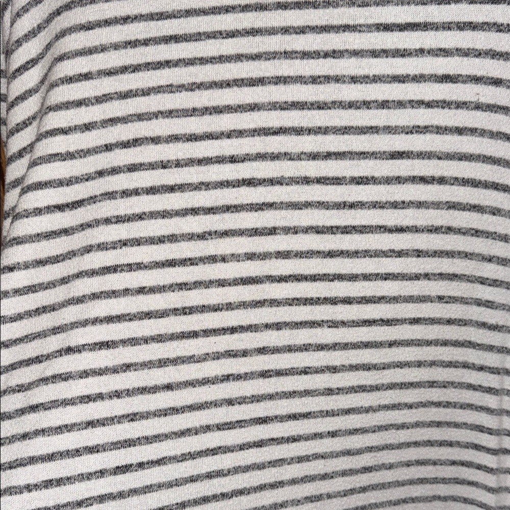 Striped Long-Sleeve Women's Top - White & Charcoal - Picture 2 of 5